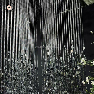 Moderna Tenda a Fili con Paillettes <span class=keywords><strong>Argento</strong></span> <span class=keywords><strong>e</strong></span> <span class=keywords><strong>Oro</strong></span> Personalizzata Lunga Drappeggio Decorazione per Sfondo Eventi Matrimoni <span class=keywords><strong>e</strong></span> Sale Ricevimento - Product Image 3