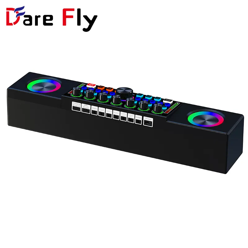 Dare Fly KTV Sound Card Audio All-in-one Machine Bluetooth HIFI Speaker Long Life 10 Hours Portable Speaker for Live Streaming