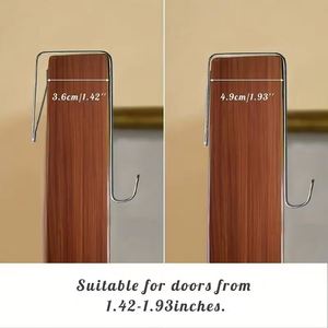 8pcs Heavy Duty Metal Over Door <b>Hooks</b> Single Tier for Hanging Clothes Towels <b>Bathroom</b> Wall Storage Versatile Use Kitchen Tools - Product Image 4