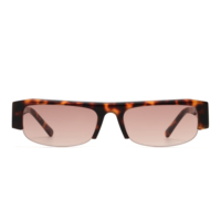 Lunettes de soleil rectangulaires rétro demi-cerclées en acétate pour femmes, verres en nylon, protection UV, style tendance pour l'extérieur