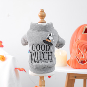 Ropa para Mascotas PETCIRCLE, Sudadera de Halloween con Bordado de Letras de Bruja Buena para Perros Pequeños y Cachorros, Otoño/Invierno - Product Image 5
