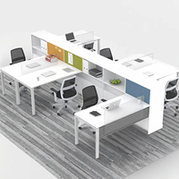 Cloison de bureau en bois avec panneau de verre et aspect naturel haut de gamme pour poste de travail en cubicle haut de gamme