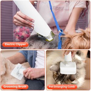 Nettoyeur <span class=keywords><strong>de</strong></span> poils d'animaux, soin des animaux, électrique, en ABS, outil <span class=keywords><strong>de</strong></span> toilettage 8-en-1 tout-en-un avec soufflage, aspiration, rasage et souffleur d'eau - Product Image 3