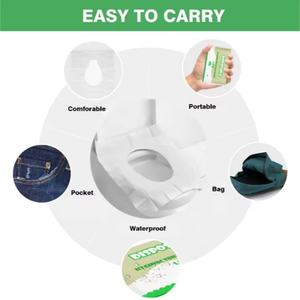 Protège-siège de toilette jetable et biodégradable sans autocollant, pour une utilisation rapide, vente en gros - Product Image 3