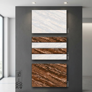 Brown Digital Ceramic <b>Wall</b> Tiles 12x18 Inch Glossy Non Slip Acid Resistant Design <b>for</b> Kitchen Bathroom Interiors - Product Image 1