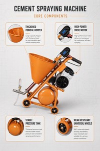 Equipo Portátil de Pulverización de Mortero para Obras de Construcción, Bomba de Tornillo <span class=keywords><strong>con</strong></span> Motor sin Escobillas, Herramienta de Enlucido de Paredes <span class=keywords><strong>con</strong></span> Control Digital - Product Image 3