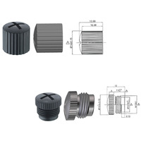 Accessoires pour connecteur M12 noir, capuchon anti-poussière en plastique (mâle/femelle), résistant aux UV, étanche IP67/IP68, matériau PC/ABS, FP-202617 CN