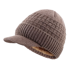 Gorro de Punto con Logotipo Personalizado, Bordado 3D, Color Sólido, Invierno, Forro de Satén, Gorro de Lana Acrílica, Más Grueso, Cálido, para Playa - Product Image 1