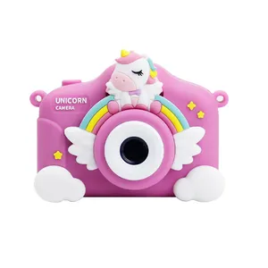 Kamera Perekam anak-anak, kamera Digital 1080P HD harga rendah mainan kamera Unicorn lucu kamera anak-anak Selfie balita