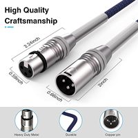 Câble Xlr vers Xlr tressé à 3 broches mâle vers femelle Câble de microphone Xlr professionnel Hifi équilibré Câble audio pour haut-parleur de haute qualité