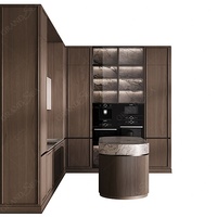 Meuble de cuisine modulaire suspendu, haut et étroit, style Shaker, en stratifié couleur bois durable, avec option personnalisée pour rangement sous évier