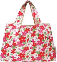 Tas Belanja Lipat Besar Allydrew dari Nilon yang Dapat Digunakan Kembali dengan Dua Pegangan dan Motif Bunga