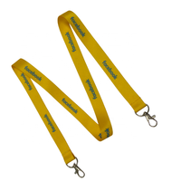 Cordon en polyester imprimé avec logo personnalisé avec double crochets et double clip sérigraphie