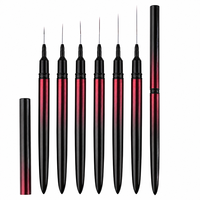 Ensemble de pinceaux à ongles multi-tailles avec logo personnalisé, pointe fine flexible, sans traces, pinceau de manucure pour la création d'ongles professionnels