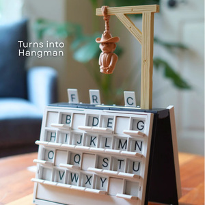 PlayBook'd Hangman Board Game <b>Book</b> Style <b>Educational</b> 2 Players Square Corners Navy Edition - Product Image 2
