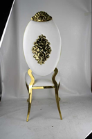 Chaises de banquet empilables de luxe dorées pour événements, réceptions et restaurants, avec dossier en O