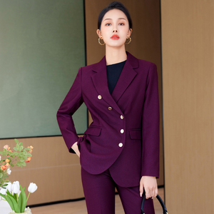 Nuovo Completo Professionale Autunnale di Alta Gamma, Camicetta <span class=keywords><strong>Fucsia</strong></span>, Abito Formale per Manager di Hotel, <span class=keywords><strong>Tailleur</strong></span> e Blazer da Donna - Product Image 1