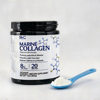 Poudre de collagène marin hydrolysé 8g, best-seller, halal, végétalien, pour éclaircir et illuminer la peau, avec vitamine C et MSM