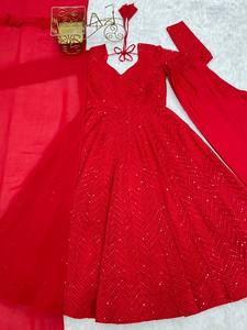 Elegante Kurta/Kurti Tradicional de Georgette para Mujer, Diseño Étnico, Estilo Regular, Ropa India para Bodas, Fiestas y Festivales - Product Image 6
