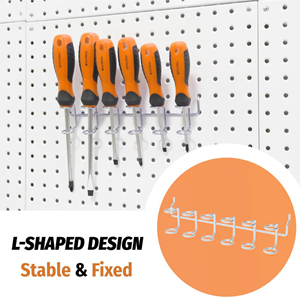 3.7 <b>pegboard</b> Screwdriver Holder Black 4PC Vietnam Origin <b>Hooks</b> & Rails <b>Pegboard</b> Mounted four <b>Hooks</b> Industrial Style 230*40*55mm - Product Image 4