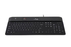 Teclado con cable de plástico de 108 teclas con lector de huellas dactilares OEM nuevo, operación tipo tijera, gran éxito de ventas, teclado con protección de seguridad de la información. - Product Image 2