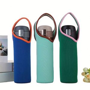 Sac isotherme personnalisé en néoprène pour enfants, porte-bouteille étanche pour eau chaude, support de boisson à bandoulière avec fonction de portage transversal - Product Image 1