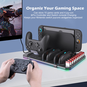 แท่นชาร์จคอนโทรลเลอร์เกมออลอินวันสำหรับ <span class=keywords><strong>Switch</strong></span> 2 PS5 พร้อมไฟ RGB พัดลมระบายความร้อนอเนกประสงค์ ที่วางเก็บการ์ดเกม - Product Image 5