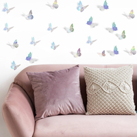 12 pièces décoration murale papillon 3D, papillon anniversaire amovible Stickers muraux pour enfants pépinière salle de classe décor de mariage