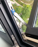 Ventana Abatible de Aluminio con Rotura de Puente Térmico, Doble Acristalamiento, Vidrio Templado, para Proyectos de Construcción