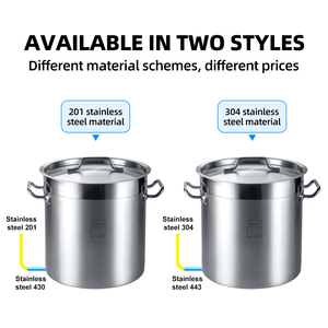 OEM UKW Utensilios de Cocina, Ollas Grandes Industriales Apilables, Juego de Ollas de Acero <span class=keywords><strong>Inoxidable</strong></span> de 3 Capas con Fondo Compuesto para Sopa - Product Image 2