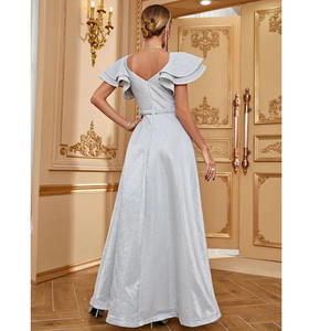 Vestido <span class=keywords><strong>de</strong></span> Noche para <span class=keywords><strong>Dama</strong></span> <span class=keywords><strong>de</strong></span> <span class=keywords><strong>Honor</strong></span> con Lentejuelas, Cuello Corazón y Mangas Fluidas en Capas, Nuevo Modelo <span class=keywords><strong>2022</strong></span> - Product Image 4