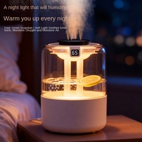 Nouveau Humidificateur en Plastique 35L 2026 avec Quatre Buses, Fort Débit de Brume, Logo Personnalisable, Alimentation USB, Veilleuse pour Chambre à Coucher