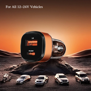 อะแดปเตอร์ที่จุดบุหรี่<span class=keywords><strong>2</strong></span>พอร์ตสำหรับรถยนต์52.5W โปร่งใสชาร์จเร็ว USB C อะแดปเตอร์ที่ชาร์จสำหรับ iPhone <span class=keywords><strong>iPad</strong></span> <span class=keywords><strong>airpods</strong></span> Samsung - Product Image 6