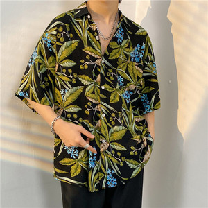 Moda Casual Verão Impresso Hawaiian Short Sleeve Tops Blusa Praia Gráfica Personalizada Praia Camisas Havaianas para Homens - Product Image 6