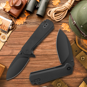 Mini AUS-8 D2 thép không gỉ gấp Pocket dao G10 xử lý màu đen Survival <span class=keywords><strong>c</strong></span>ắm trại ngoài trời dao OEM tùy biến hỗ trợ - Product Image 1