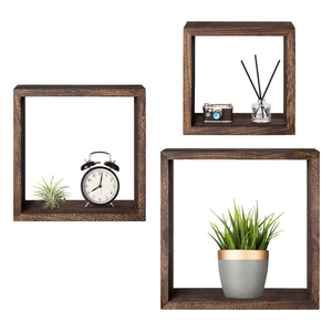 Étagère murale en bois en forme <span class=keywords><strong>de</strong></span> cube, étagères flottantes carrées, décoration murale rustique, boîte murale, organisateur <span class=keywords><strong>de</strong></span> rangement pour la maison et le <span class=keywords><strong>bureau</strong></span> - Product Image 1