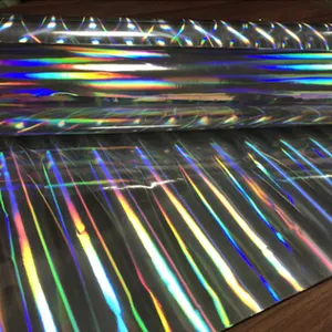 Embalaje de Navidad decorativo adhesivo láser holográfico PVC dorado película de holograma