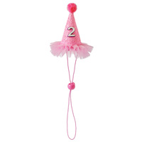 Chapeau d'anniversaire pour animaux de compagnie à motif dessin animé, bavoir anti-bave d'anniversaire pour animaux, bandana pour chien, accessoires pour animaux, fournitures pour animaux