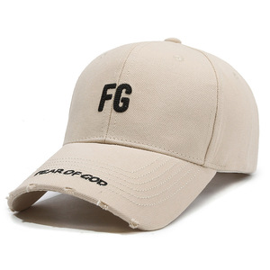 Gorra de Béisbol Deportiva Unisex de 6 Paneles con Letra <span class=keywords><strong>FG</strong></span> Bordada, Desgastada y Rota, Gorra de Sol Casual de Verano, Moderna y Versátil para Parejas - Product Image 3