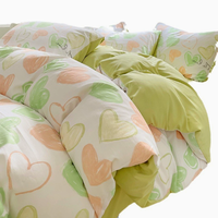 Exquisito Juego de Ropa de Cama de Cuatro Piezas de Tela Elástica Transpirable Estampada de Algodón y Spandex con Patrones de Dibujos Animados Personalizables