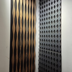 Pannello Acustico in <span class=keywords><strong>Legno</strong></span> 3D 600mm*2400mm/2600mm/2800mm/3000mm, Pannello a Doghe Fonoassorbente Ignifugo - Product Image 2