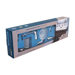 RIA-7000 moderno Set di accessori da bagno cromati 6 pezzi Riviera con finitura in acciaio inox per la casa o il bagno dell'hotel - Product Image 1