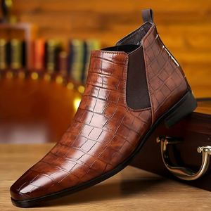 Dropshipping Products 2026 Chelsea Boots Men's Leather Boots <b>Pointed</b> <b>Toe</b> Boots - Product Image 6