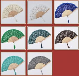 Ecofriendly Ladies Lace Colorful Cloth Folding Fans Spanish Victorian Hand for Wedding Party Favor Gift Dance Fan <b>Ornament</b> - Product Image 3