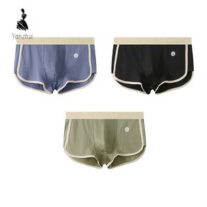 Boxer da <span class=keywords><strong>Uomo</strong></span> in Cotone Traspirante e Delicato sulla Pelle, Senza Cuciture, Tinta Unita, con Elastico a Spirale - Product Image 3