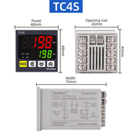 Thermostat numérique PID 48mmx48mm, double sortie, entrée universelle, régulateur de température TC4S, relais SSR 110VAC 220V
