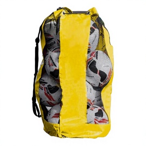 Prime Bags Large Capacity Mesh Sports <b>Ball</b> Bag Drawstring Black Red Travel Backpack Basketball Football Volleyball Soccer - Product Image 1