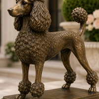 Sculpture de Berger Allemand grandeur nature en bronze, patine marron antique, statue de chien de garde, base en pierre, pour entrée de villa, extérieur