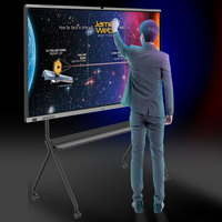Faible MOQ, tableau blanc interactif système Android 75 pouces, série de projets personnalisés, tableau plat intelligent 4K pour les enseignants et les entreprises