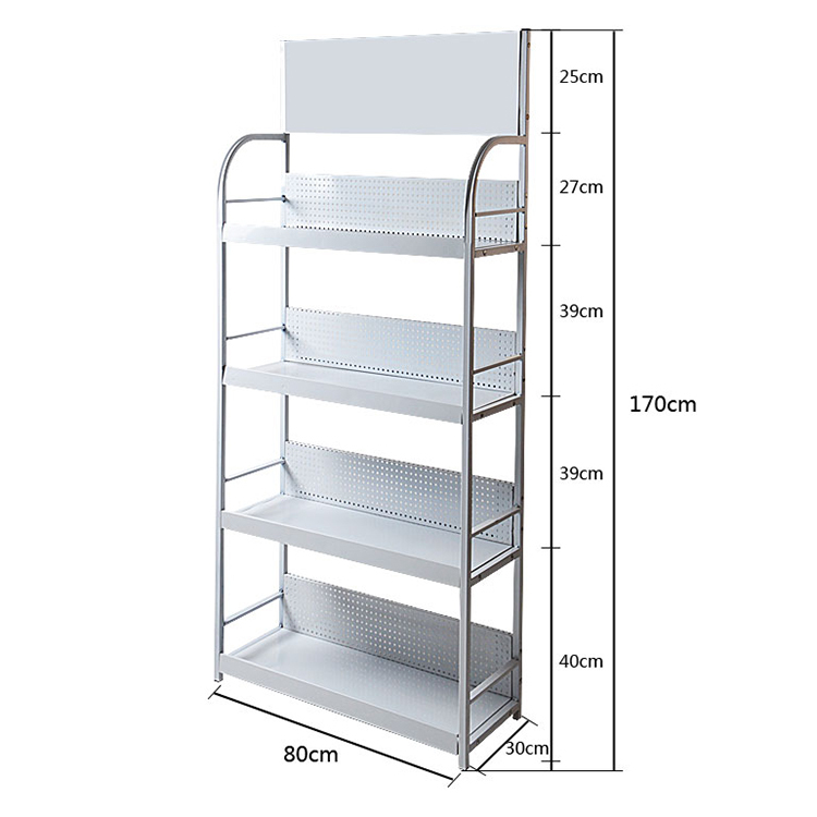 4 Tier Custom Metal Floor Battery Display Shelf Lithium Display Rack for Retail Store — view 6